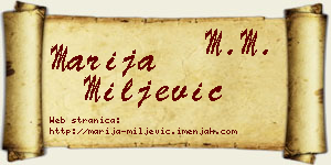 Marija Miljević vizit kartica